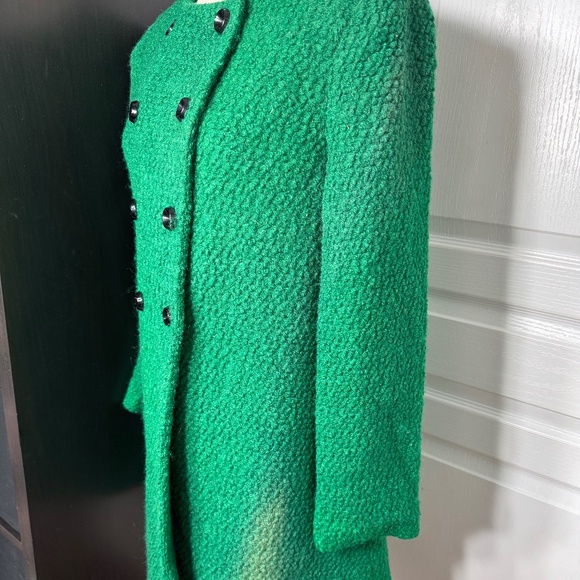 Modcloth Kelly Green Double Breasted  Wool coat - Sz 8 - Picture 3 of 9